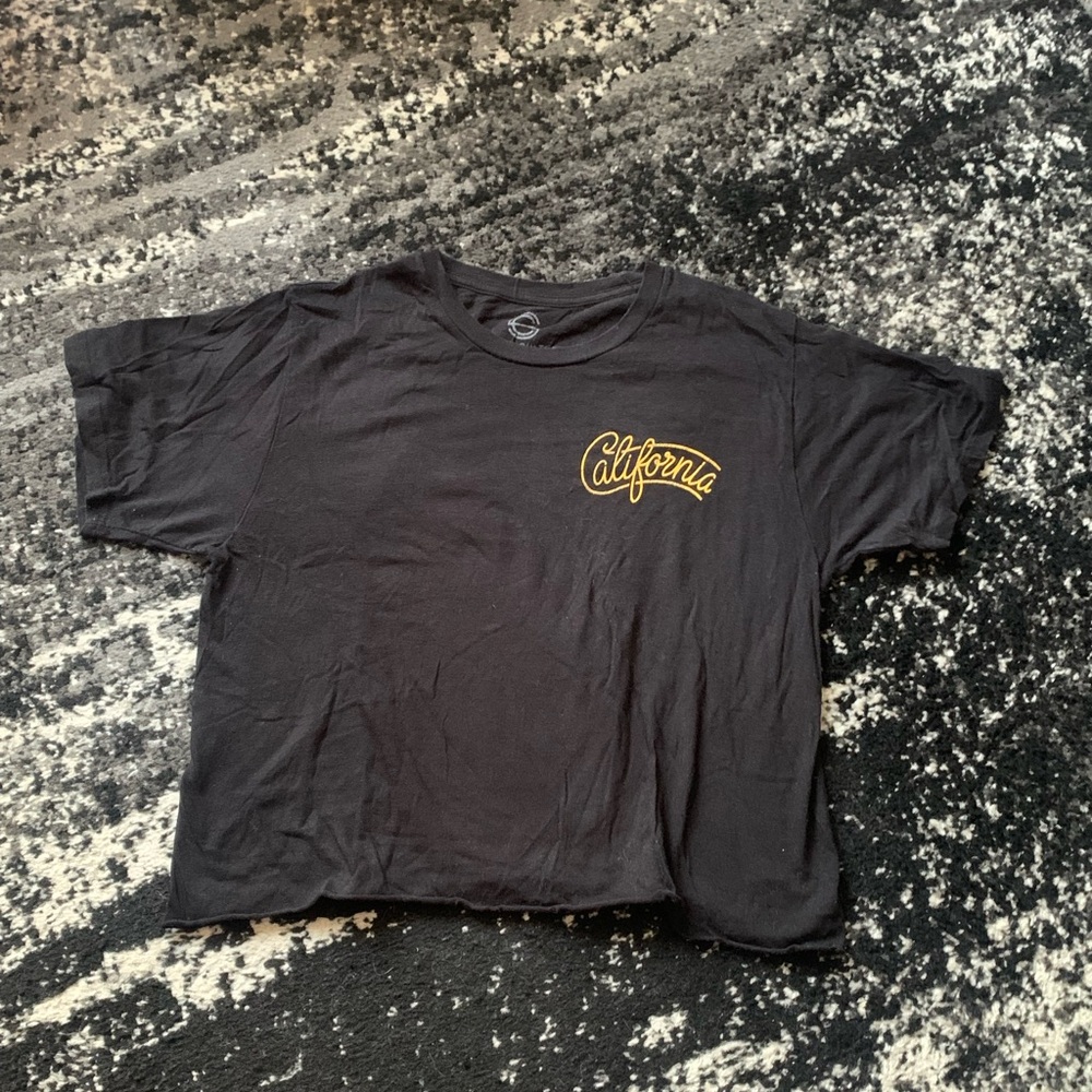 Faded Black California Landmarks Graphic Crop Top T-Shirt - Picture 11 of 11
